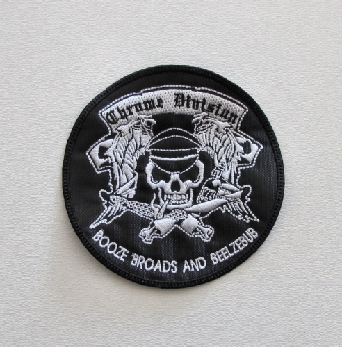 CHROME DIVISION - Booze, Broads and Beelzebub --- Embroidered Patch.JPG