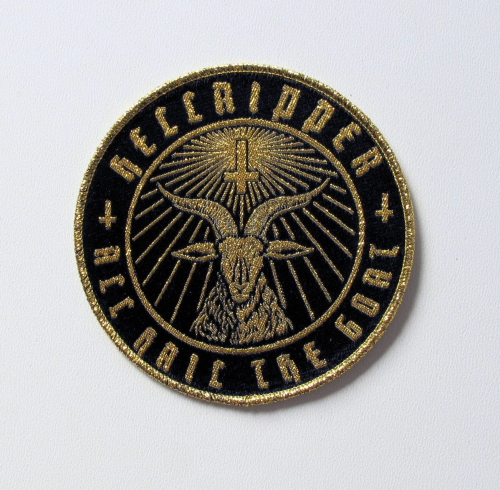 HELLRIPPER - All Hail The Goat [gold] -- woven patch.JPG