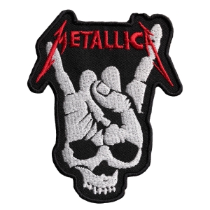 METALLICA - MANO CORNUTA [ iron on] -- Embroidered  Patch