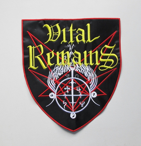 VITAL REMAINS - Shield -- Embroidered Backpatch.JPG