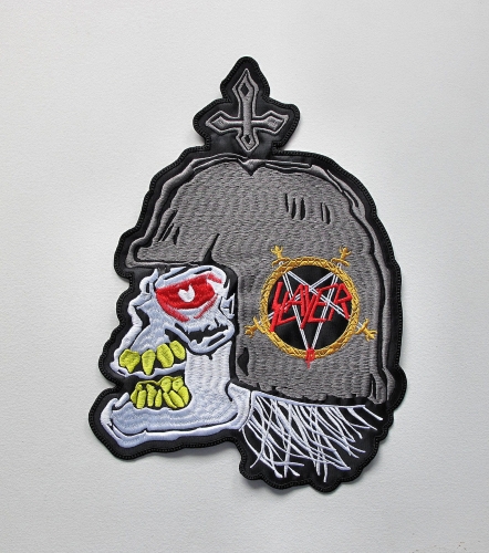 SLAYER - Slaytanic Wehrmacht Skull -- Embroidered Backpatch.JPG