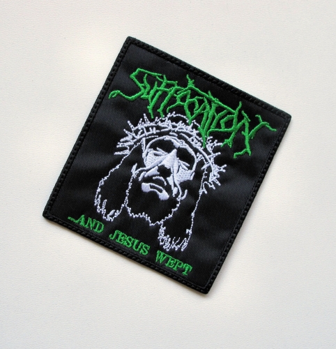 SUFFOCATION - ...And Jesus Wept [green] -- woven patch.JPG