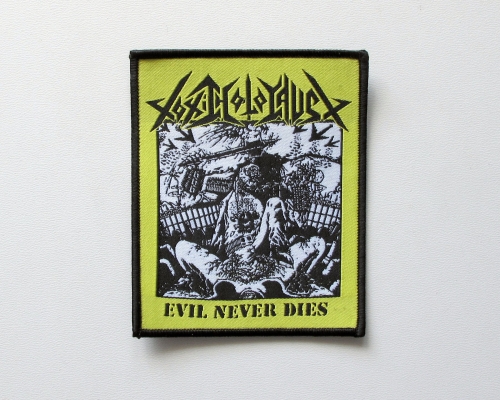 TOXIC HOLOCAUST - Evil Never Dies -- woven patch.jpg
