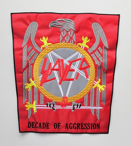 SLAYER - Decade Of Aggression -- Embroidered Backpatch.jpg