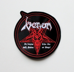 Naszywka Haftowana VENOM - In League with Satan [white/red]