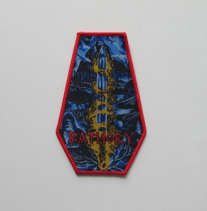 BATHORY - Blood on Ice Coffin [red] -- Woven Patch