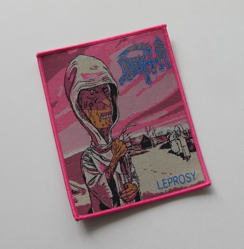 DEATH - Leprosy Beavis and Butthead [pink outline] -- Woven Patch.jpg