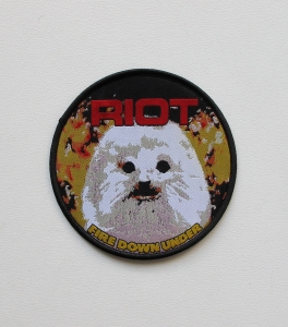 RIOT - Fire Down Under [black outline] -- Woven Patch