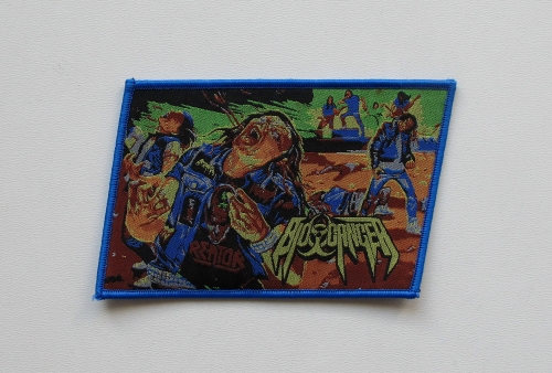 BIO-CANCER - Ear Piercing Thrash [blue outline] -- Woven Patch.jpg
