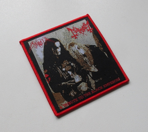MORBID &amp; MAYHEM - A Tribute To The Black Emperors [red outline] -- Woven Patch.jpg