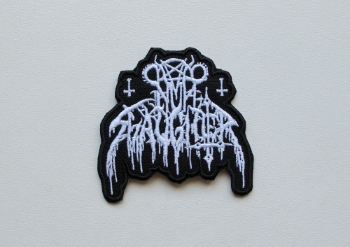 NUNSLAUGHTER - Logo Shaped [white] -- Embroidered Patch.jpg
