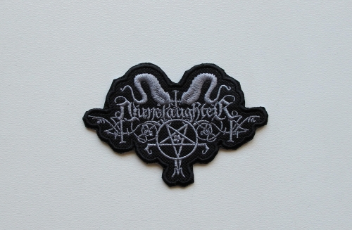 NUNSLAUGHTER - Logo Shaped #2 [grey] -- Embroidered Patch.jpg