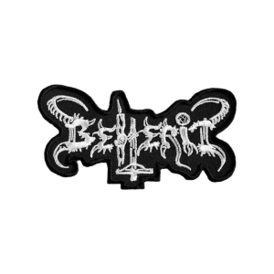 BEHERIT - Logo White [iron on] -- Embroidered Patch