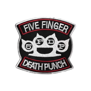 FIVE FINGER DEATH PUNCH - Logo White [iron on] -- Embroidered Patch