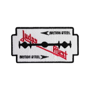 JUDAS PRIEST [black outline] - British Steel [ iron on] -- Embroidered  Patch
