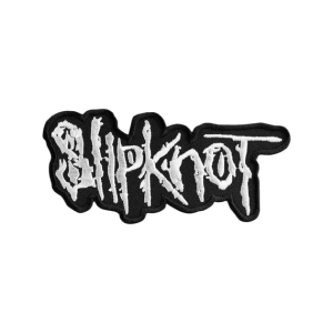 SLIPKNOT - Logo White [iron on] -- Embroidered Patch 
