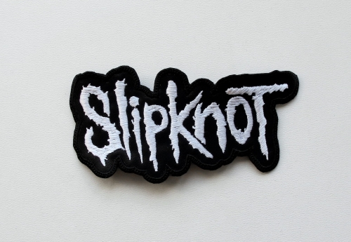 SLIPKNOT - Logo White -- Embroidered Patch.JPG