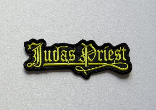 JUDAS PRIEST - Yellow Logo -- Embroidered Patch.JPG