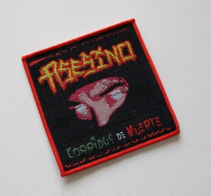 ASESINO - Corridos De Muerte [red outline] -- Woven Patch