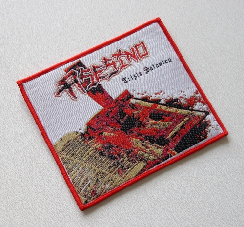 ASESINO - Tristo Satanico [red outline] -- Woven Patch.JPG