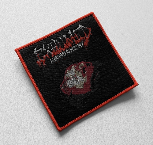 EXHUMED - Anatomy Is Destiny [red outline] -- Woven Patch.JPG