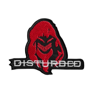 DISTURBED - LOGO RED [ iron on] -- Embroidered Patch 
