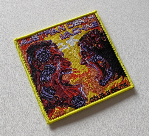 AUSTRIAN DEATH MACHINE - Double Brutal [yellow outline] -- Woven Patch.JPG