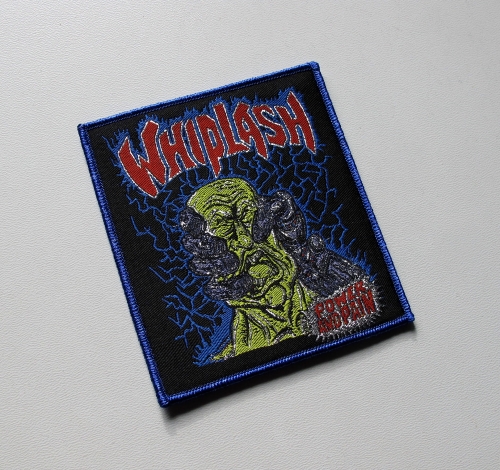 WHIPLASH - Power And Pain [blue outline] -- Woven Patch.JPG