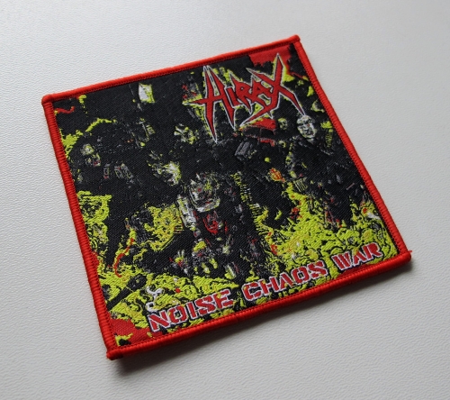 HIRAX - Noise Chaos War [red outline] -- Woven Patch.JPG