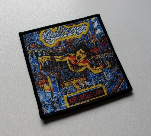 BULLDOZER - Neurodeliri [black outline] -- Woven Patch.JPG
