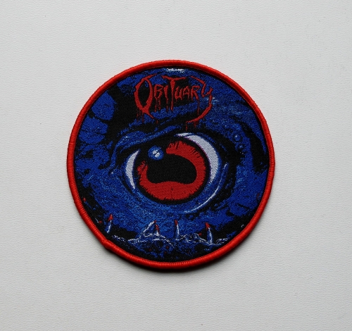 OBITUARY - Cause Of Death [red outline] -- Woven Patch.JPG