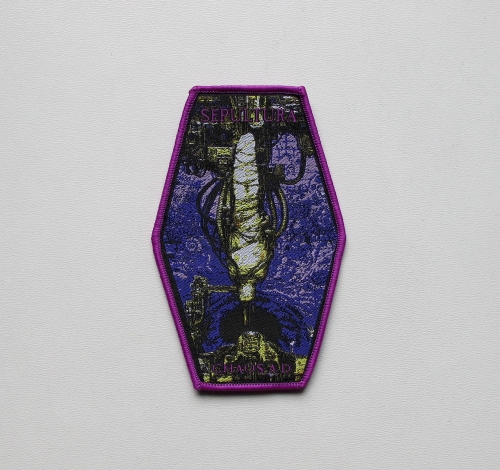 SEPULTURA - Chaos A.D. [purple coffin] -- Woven Patch.JPG