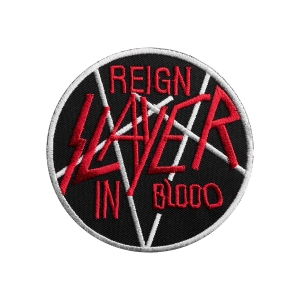 SLAYER - REIGN IN BLOOD RED [iron on] -- Embroidered Patch