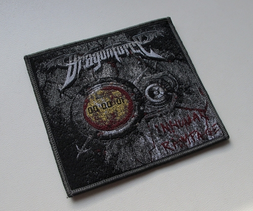 DRAGONFORCE - Inhuman Rampage [grey outline] -- Woven Patch.JPG