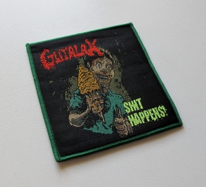 GUTALAX - Shit Happens [green outline] -- Woven Patch