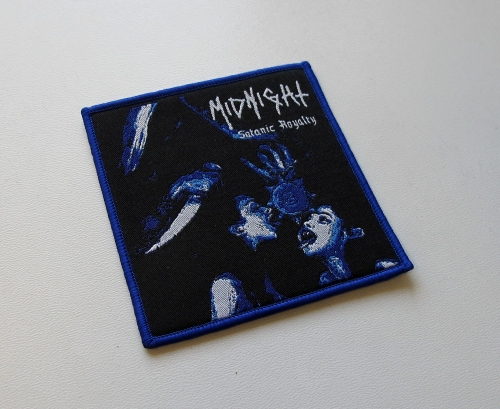 MIDNIGHT - Satanic Royalty [blue outline] -- Woven Patch.JPG