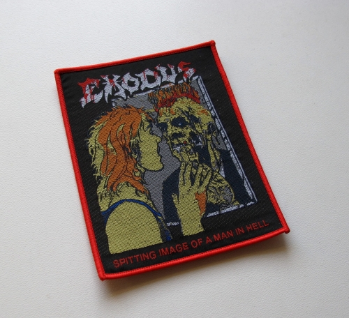 EXODUS - Spitting Image Of A Man In Hell [red outline] -- Woven Patch.JPG