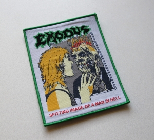 EXODUS - Spitting Image Of A Man In Hell [green outline] -- Woven Patch