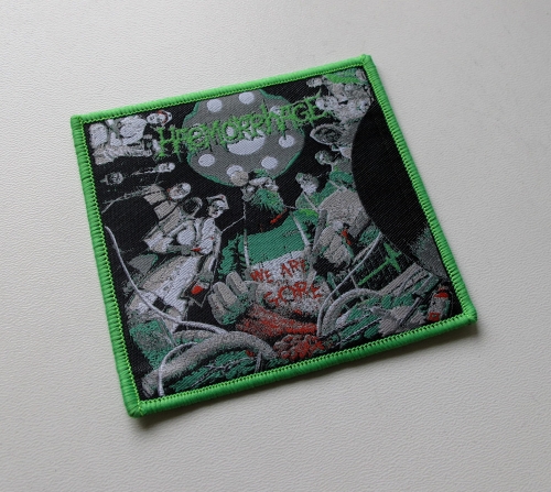 HAEMORRHAGE - We Are The Gore [green outline] -- Woven Patch.JPG