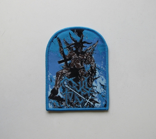 CRUEL FORCE - The Rise Of Satanic Might [blue outline] -- Woven Patch.JPG.JPG
