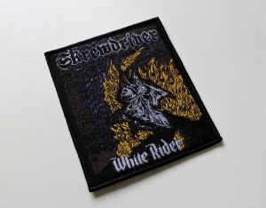 SKREWDRIVER - White Rider [black outline] -- Woven Patch