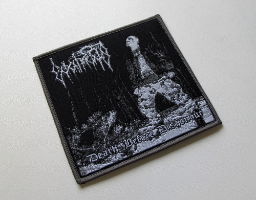 GOATMOON - Death Before Dishonour [grey outline] -- Woven Patch.JPG