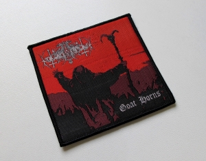 NOKTURNAL MORTUM - Goat Horns [black outline] -- Woven Patch