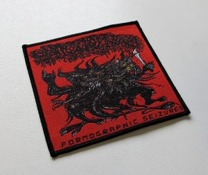 Naszywka SANGUISUGABOGG - Pornographic Seizures [black outline]