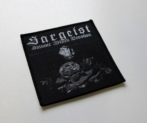 SARGEIST - Satanic Black Devotion [black outline] -- Woven Patch.JPG