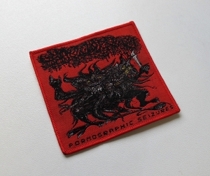 SANGUISUGABOGG - Pornographic Seizures [red outline] -- Woven Patch