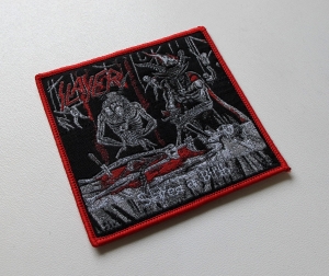 SLAYER - Slayed At Birth [red outline] -- Woven Patch