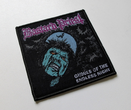 BASTARD PRIEST - Ghouls of the Endless Night [black outline] -- Woven Patch.JPG