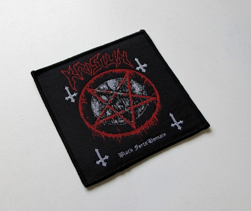 KRISIUN - Black Force Domain [black outline] -- Woven Patch.JPG