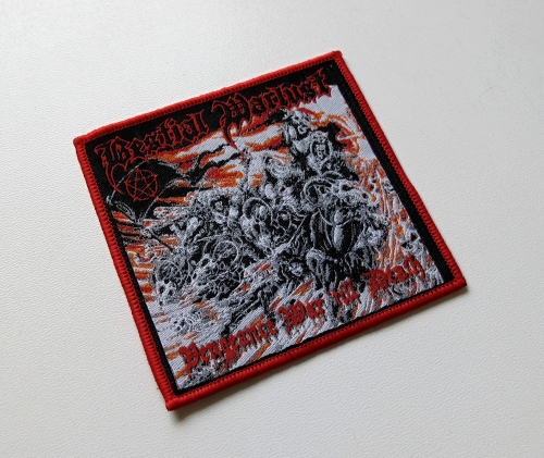 BESTIAL WARLUST - Vengeance War 'Til Death [red outline] -- Woven Patch.JPG